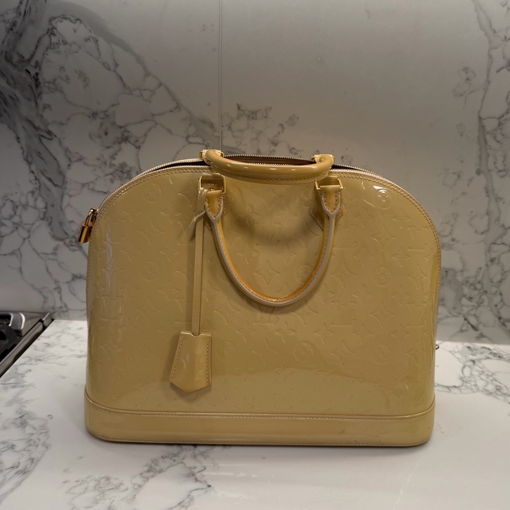 Louis Vuitton authentic Yellow Patent Leather Alma GM